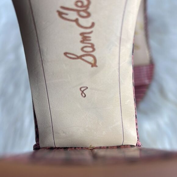 Sam Edelman Yaro Daniela Pink Plaid Vegan Leather Ankle Strap Heels Sz 8 - Picture 6 of 7